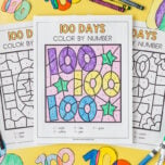 100 days of school color by number