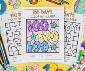 100 days of school color by number