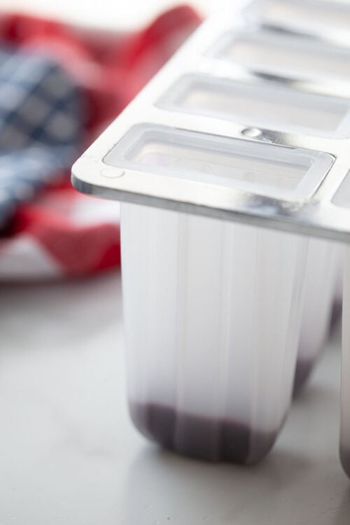 Add Blueberry Puree to Popsicle Mold