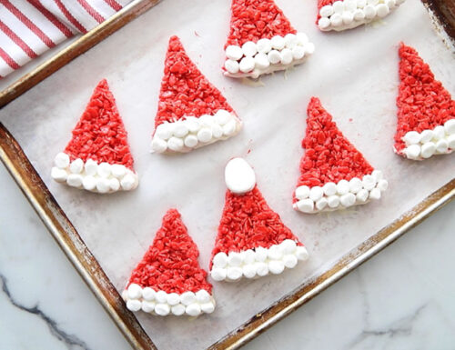 Add Marshmallows to Santa Rice Krispies