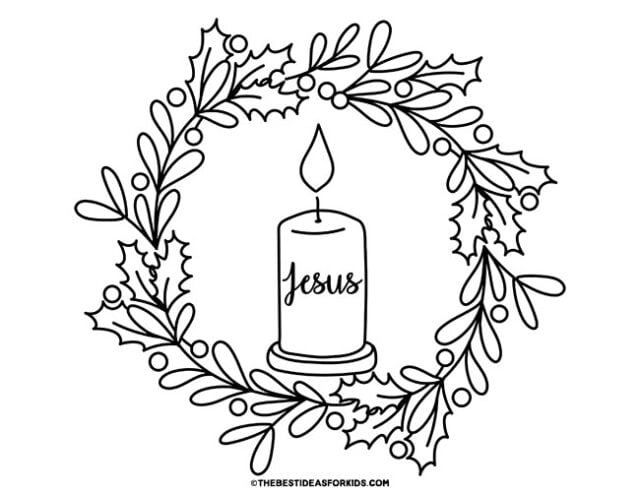 advent candle coloring page