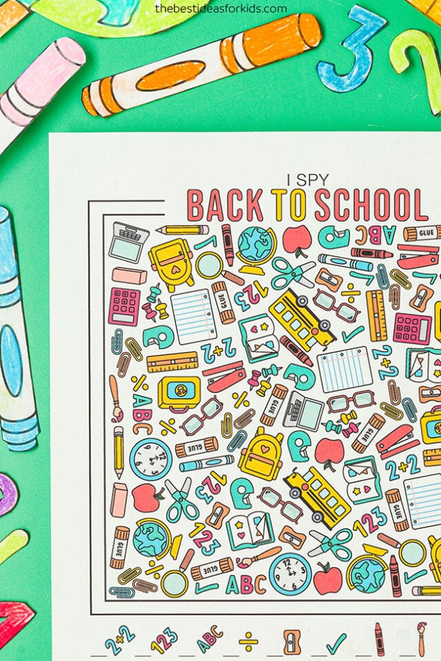 Back to School I Spy Free Printable