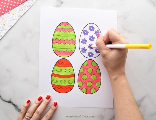 Color Printable Easter Egg Wreath