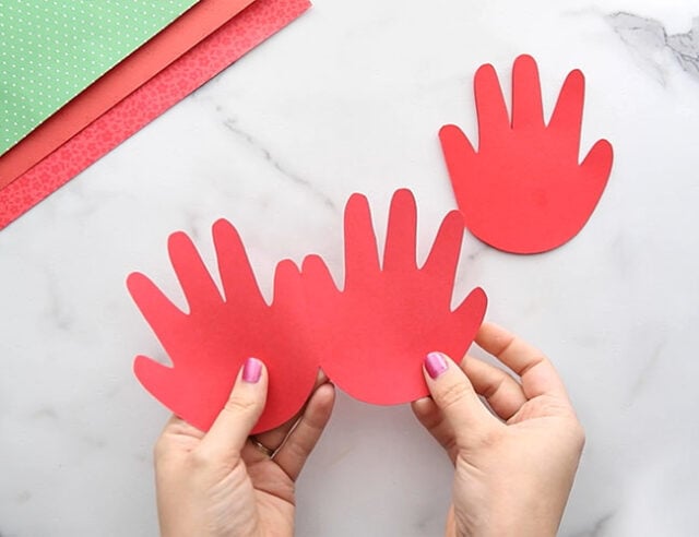 Cut out Handprint from Red Cardstock