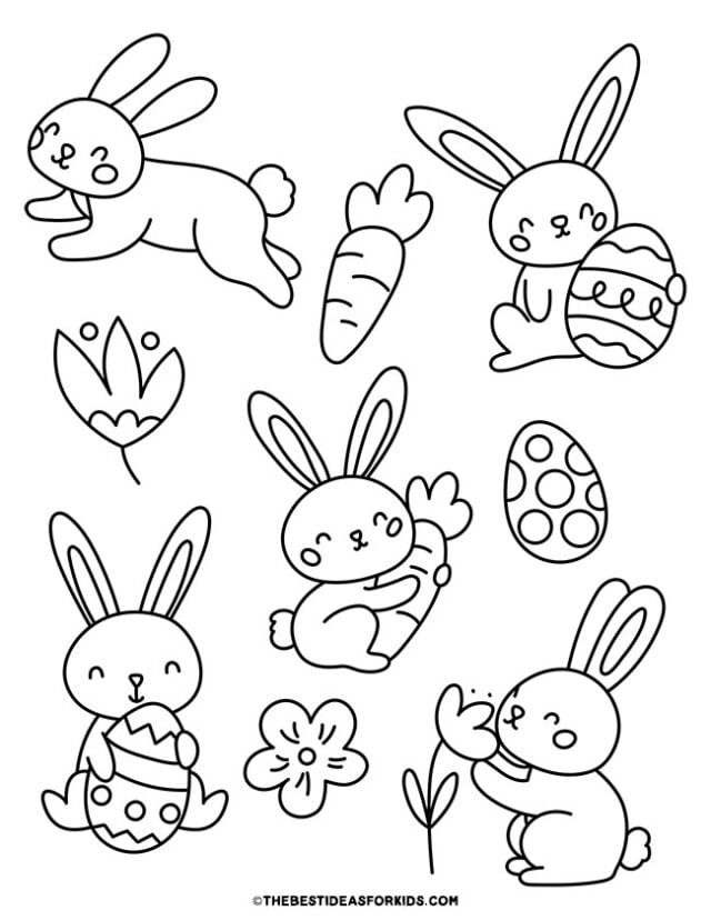 cute easter bunny coloring page