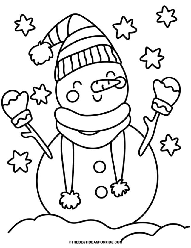 cute snowman coloring page