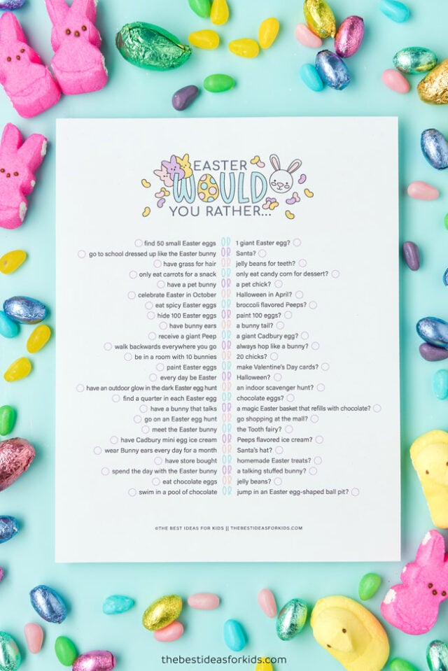 Easter Would You Rather Printable Checklist