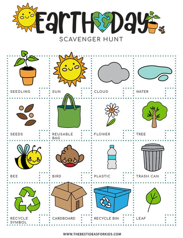 free printable earth day scavenger hunt