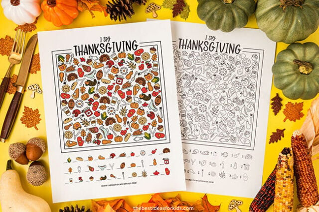 Free Printable I Spy Thanksgiving Sheets