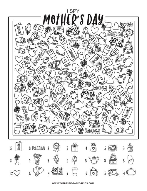 Free Printable Mother's Day I Spy