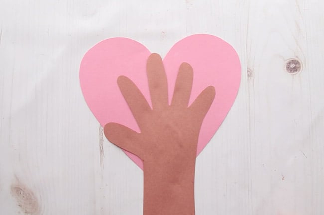 Glue Handprint to Heart