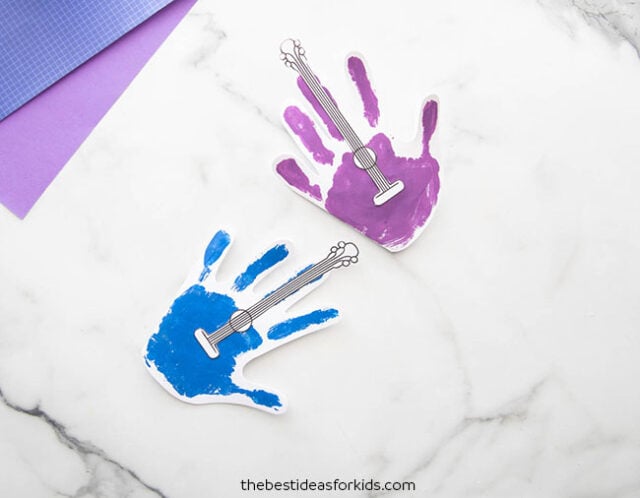 Handprint Guitar Craft for Kids