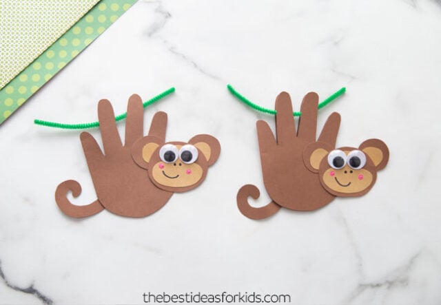 handprint monkey craft for kids