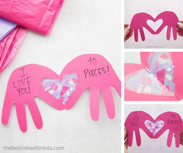 I Love You to Pieces Handprint Craft