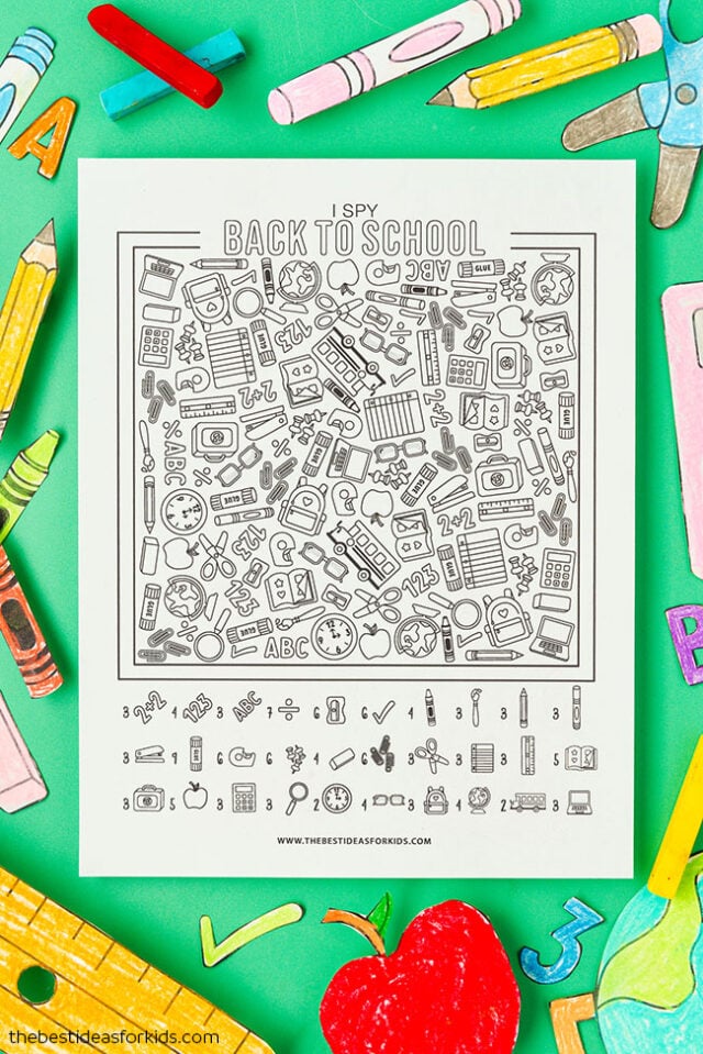 I spy back to school free printable