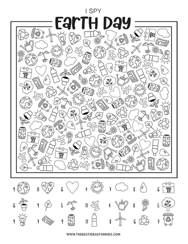 I spy earth day printable