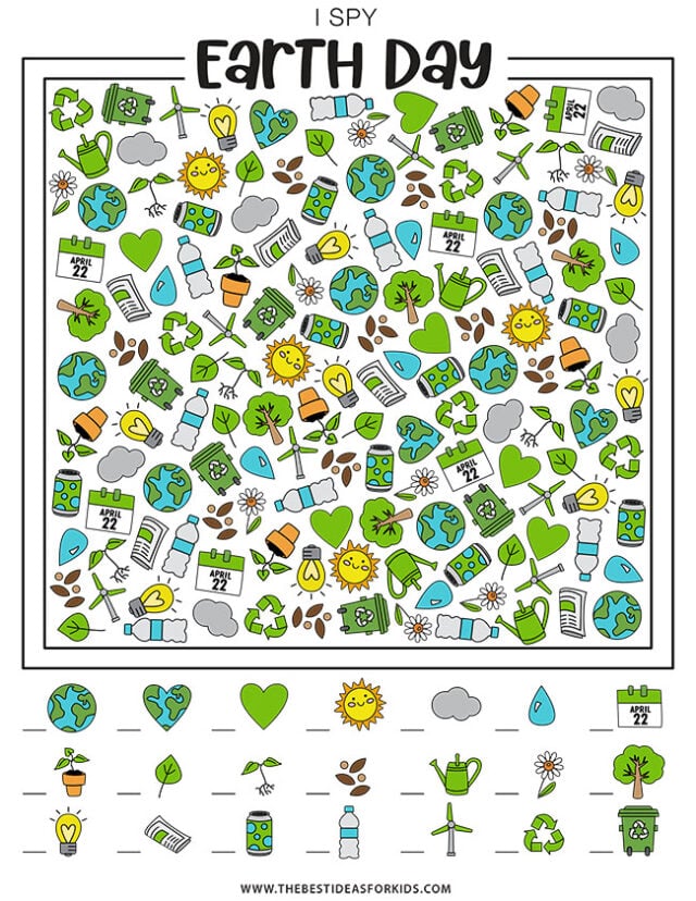 i spy earth day printable page