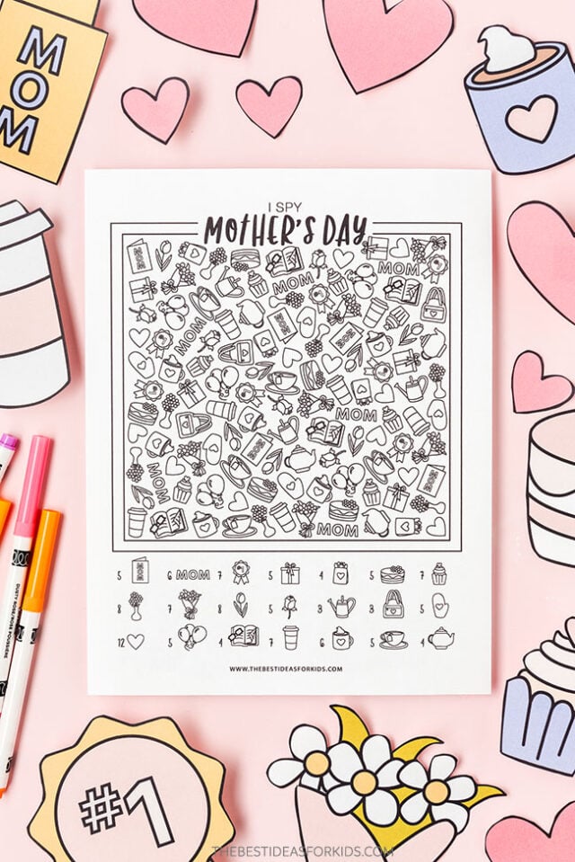 I Spy Mother's Day Coloring Page