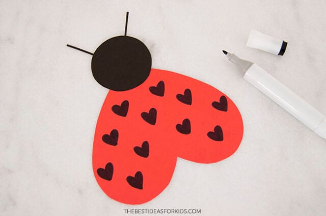 Ladybug Heart Craft