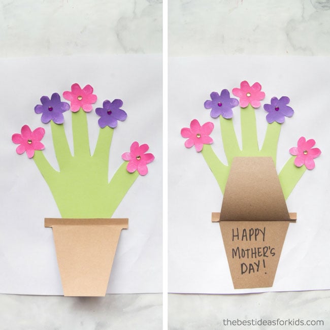 Mother's Day Handprint & Fingerprint Flower