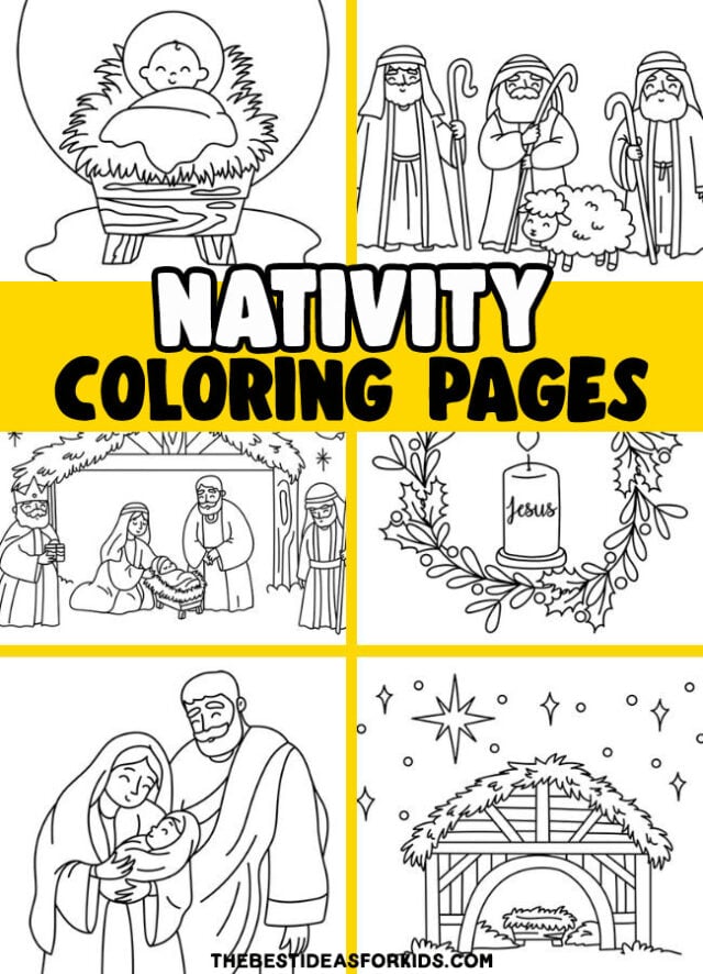 nativity coloring pages pin