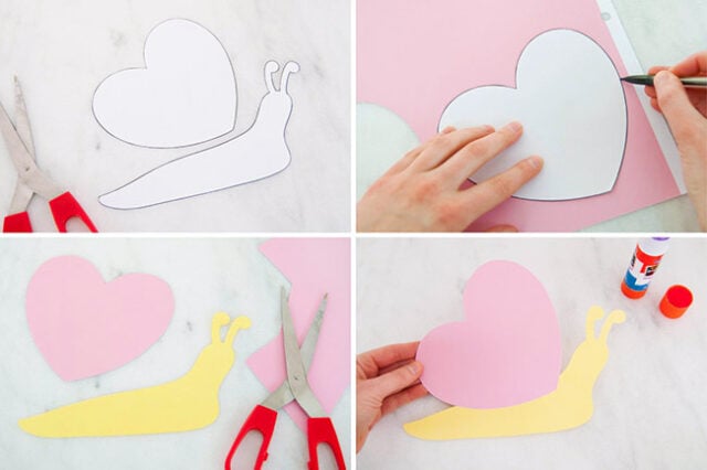 Paper Snail Heart Steps