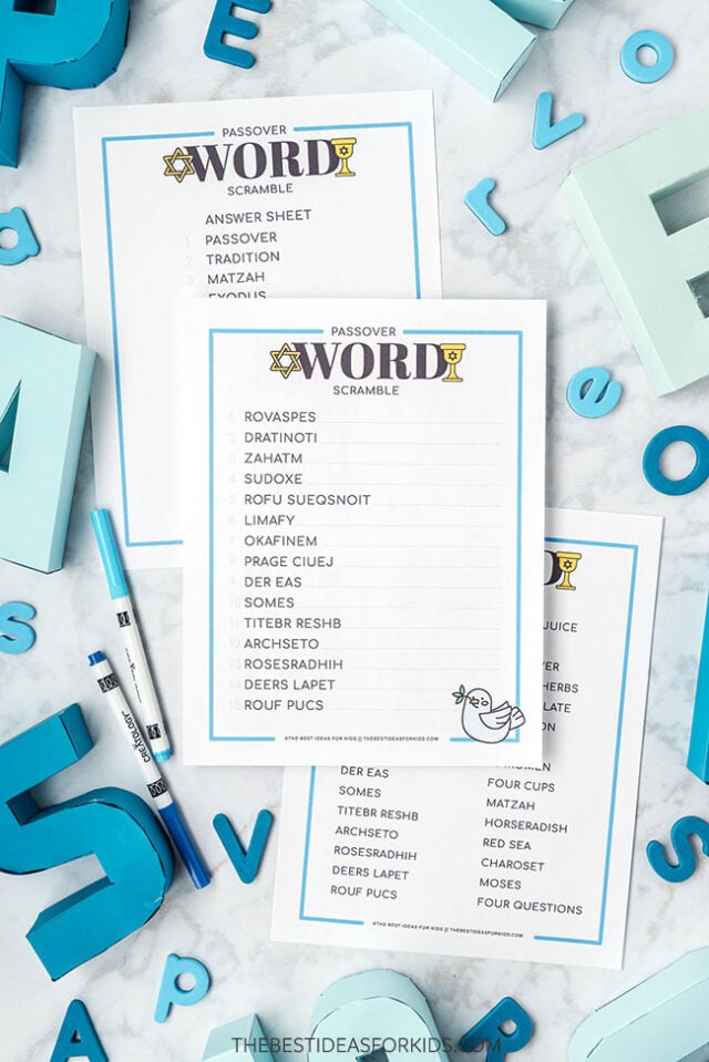 Passover Word Scramble Printables