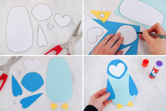 Penguin Heart Animal Steps