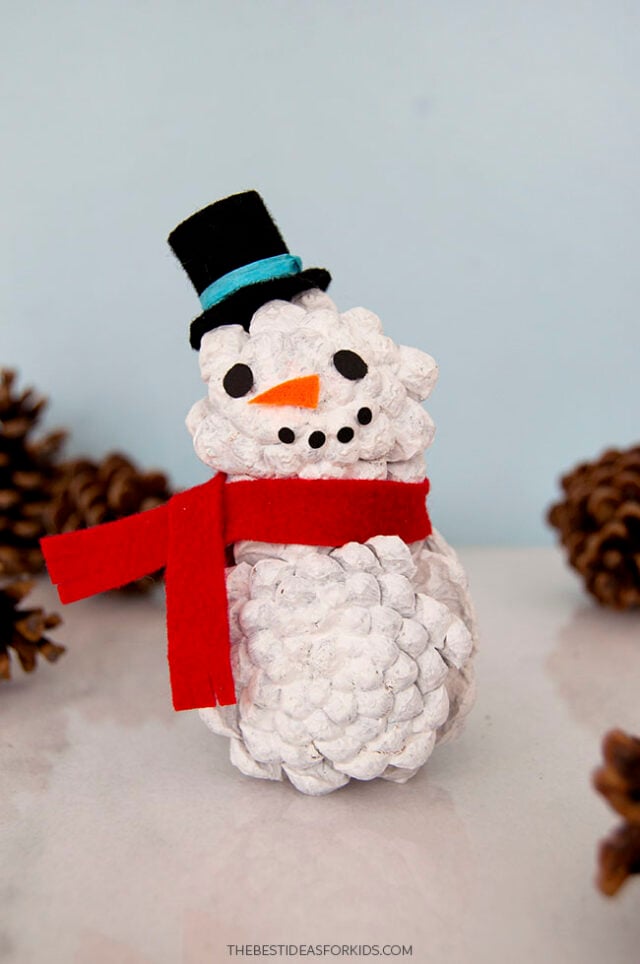 Pine Cone Snowman Ornament