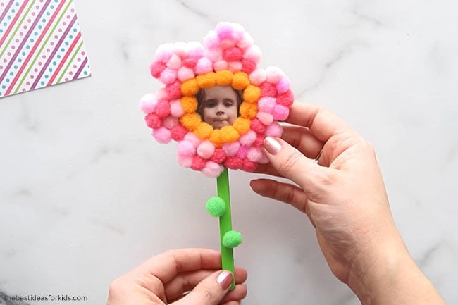 Pom Pom Flower Magnet Craft