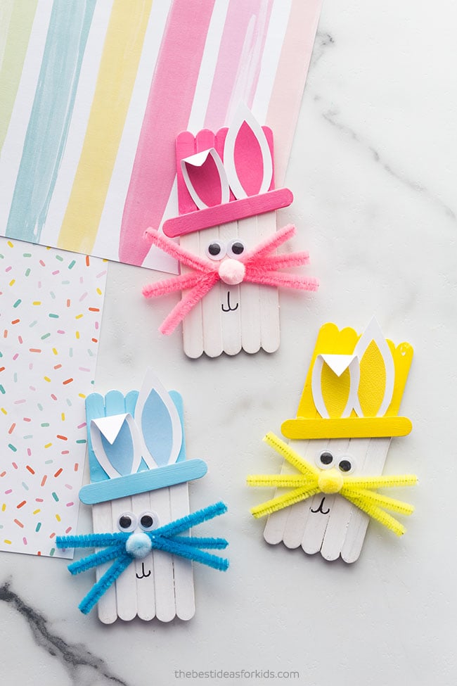 Popsicle Stick Easter Bunny Craft for Kids