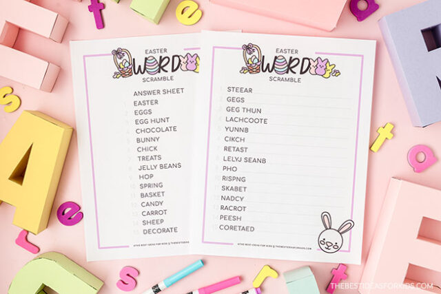 Printable Easter Word Scramble