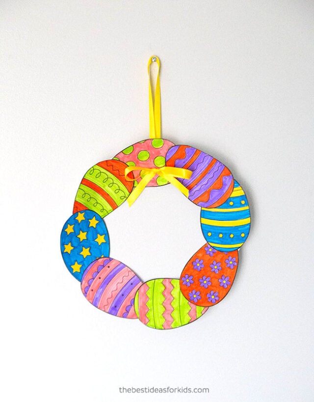 Printable Paper Easter Egg Wreath