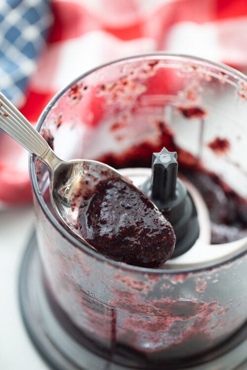 Puree Blueberries for Popsicles