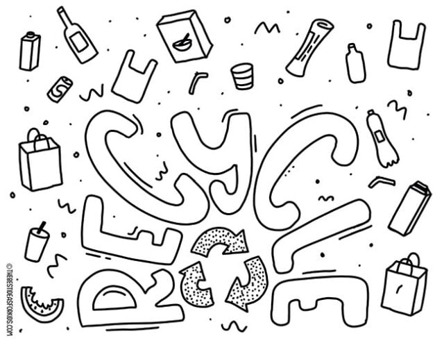 Recycle Coloring Page