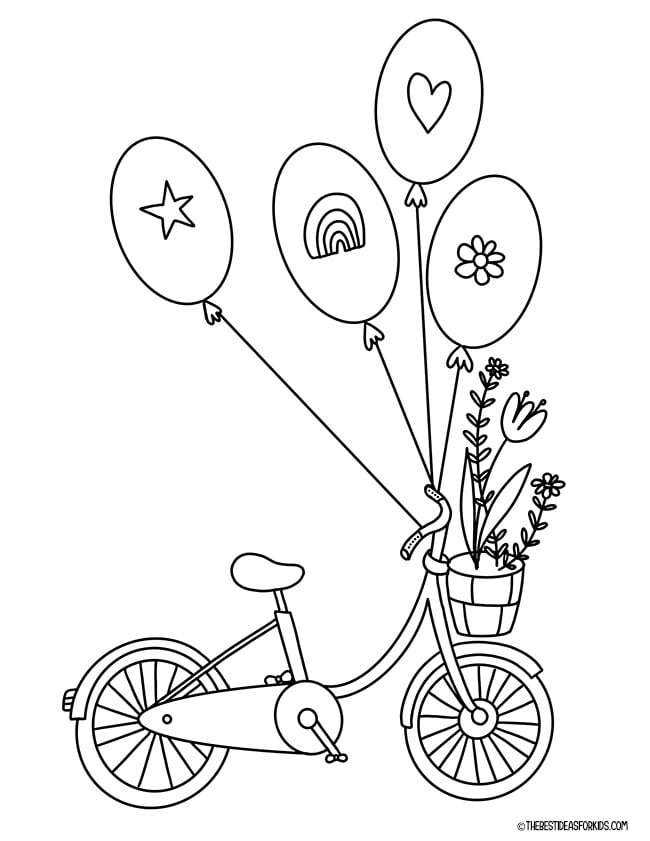 Spring Bike Coloring Page