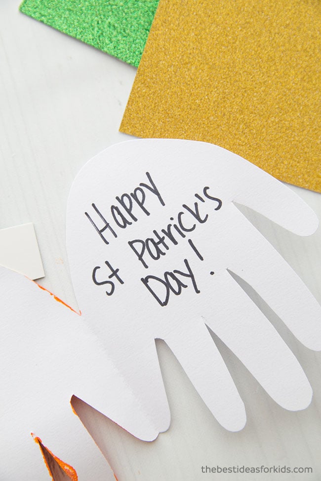 St Patrick's Day Handprint Card