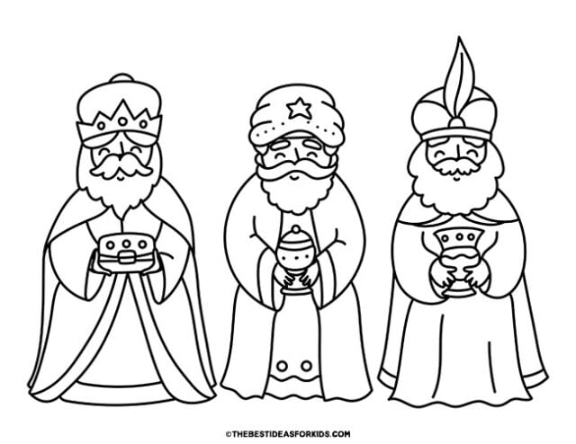 three wisemen coloring page