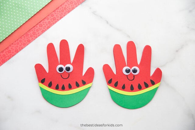 Watermelon Handprint Craft for Kids