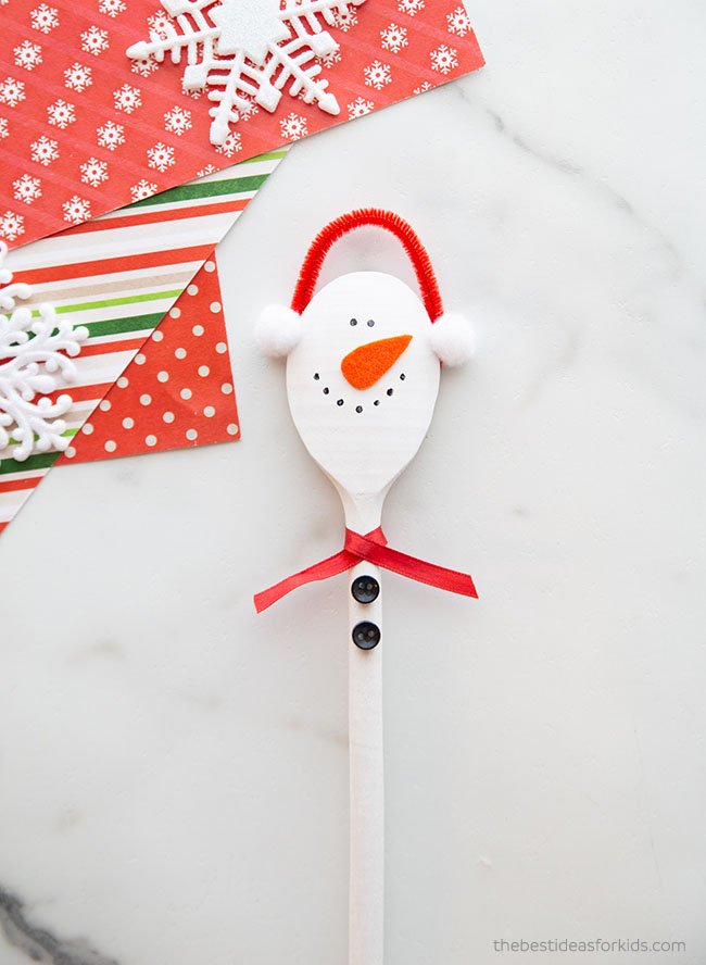 Wooden Spoon Snowman